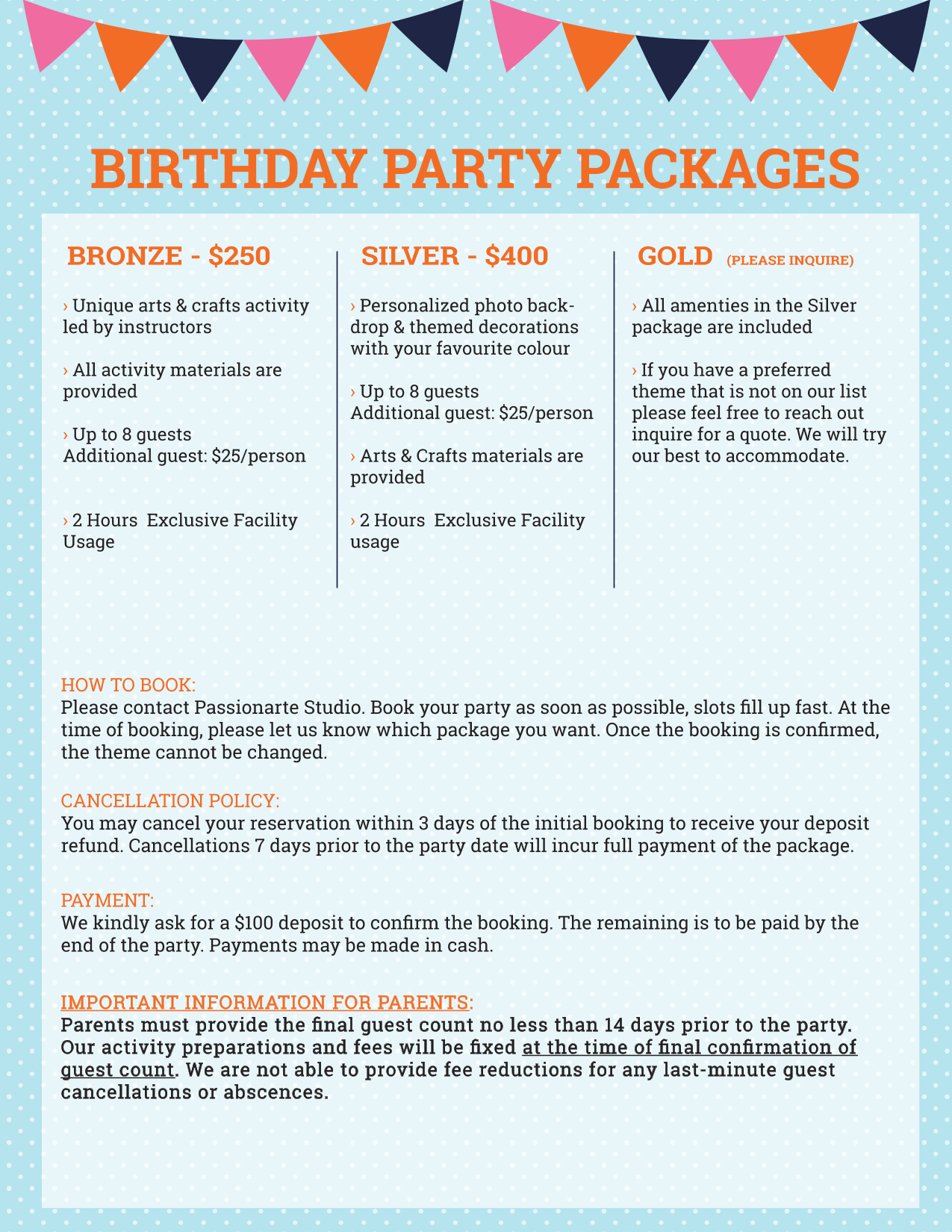 Birthday Packages 2020